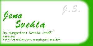 jeno svehla business card